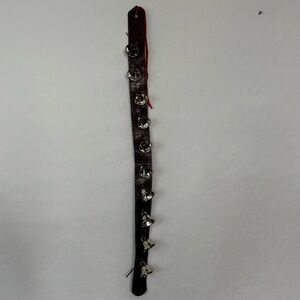 VINTAGE SLEIGH BELLS WITH LEATHER STRAP 29” AND 10 BELLS